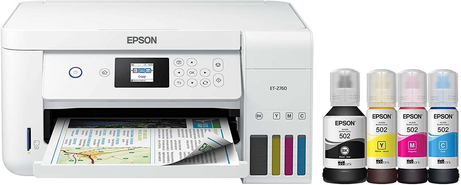 Epson EcoTank ET-2760 Wireless Color All-in-One Cartridge-Free Supertank Printer with Scanner and Copier Epson EcoTank ET-2760 Wireless Color All-in-One Cartridge-Free Supertank Printer with Scanner and Copier